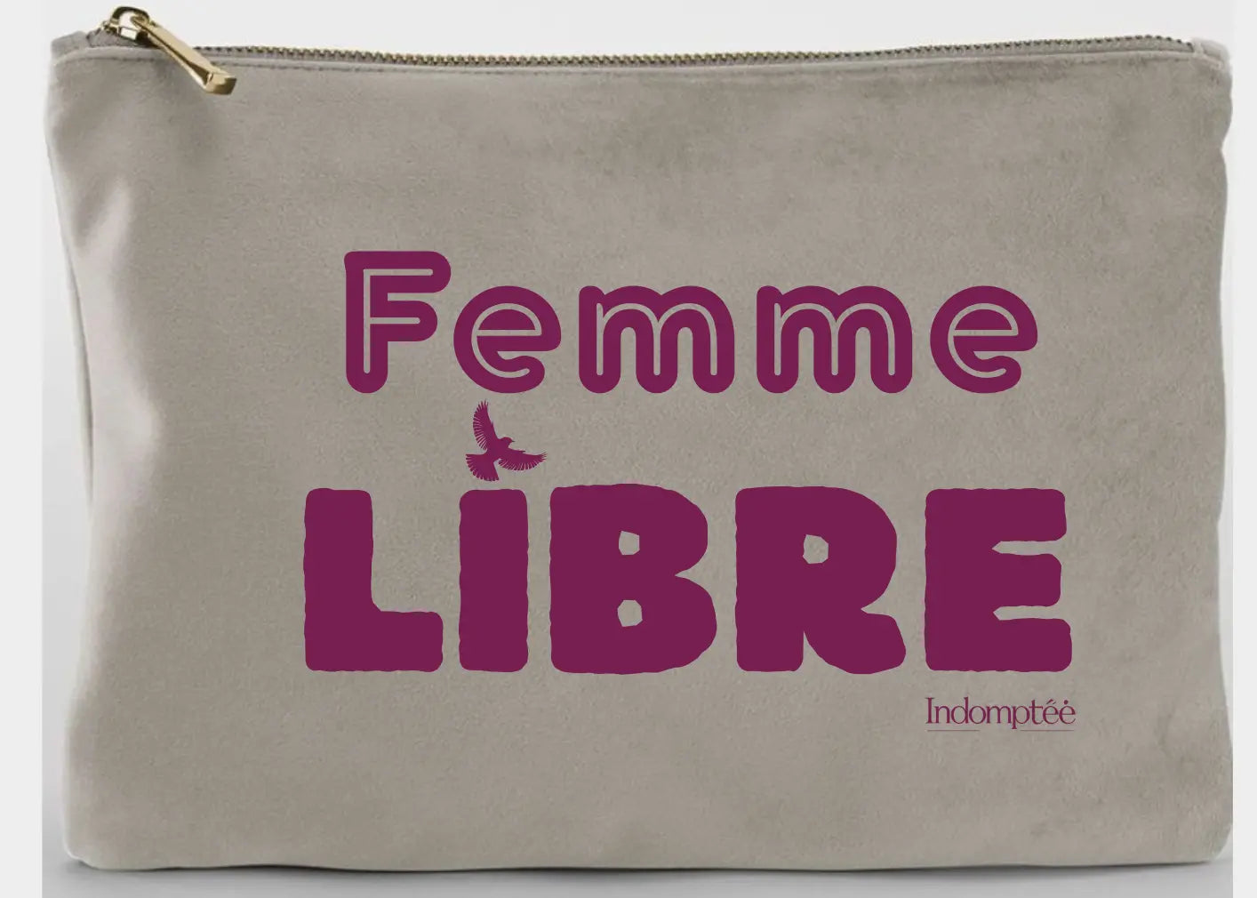 Grande Pochette en velours "Femme libre " N Indomptée